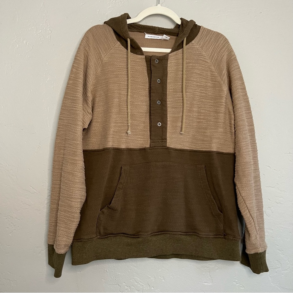 Urban Outfitters ZAK Brown Cotton Pullover Hoodie Sweatshirt Size Large